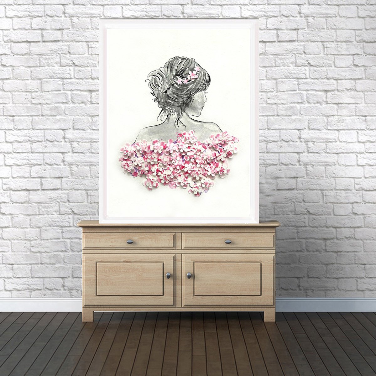 Painting , Lady Rose, 3D By Luba Ostroushko, 13 X 17, Artwork For Sale On Artfinder