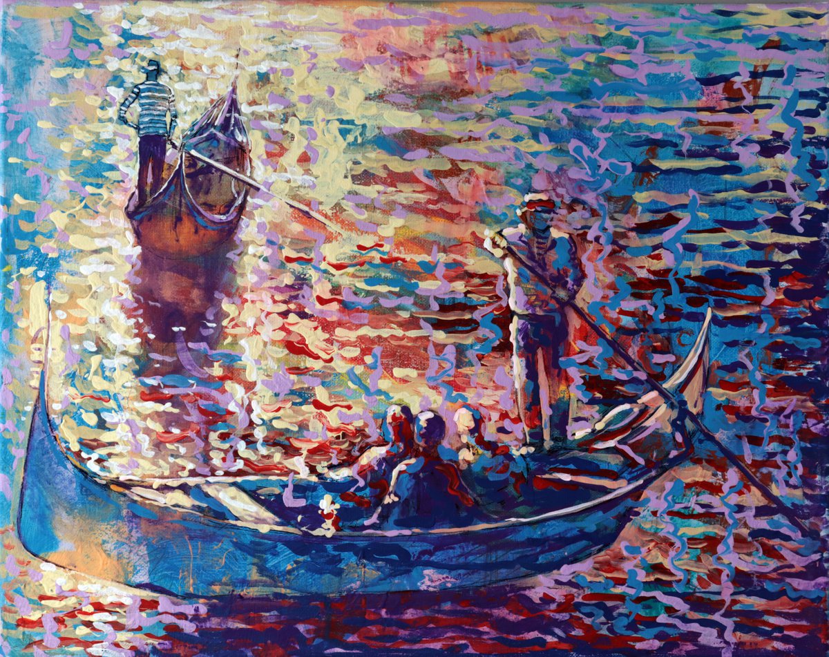  Everyday Life The Gondoliers By Rakhmet Redzhepov, 20 X 16, Artwork For Sale On Artfinder