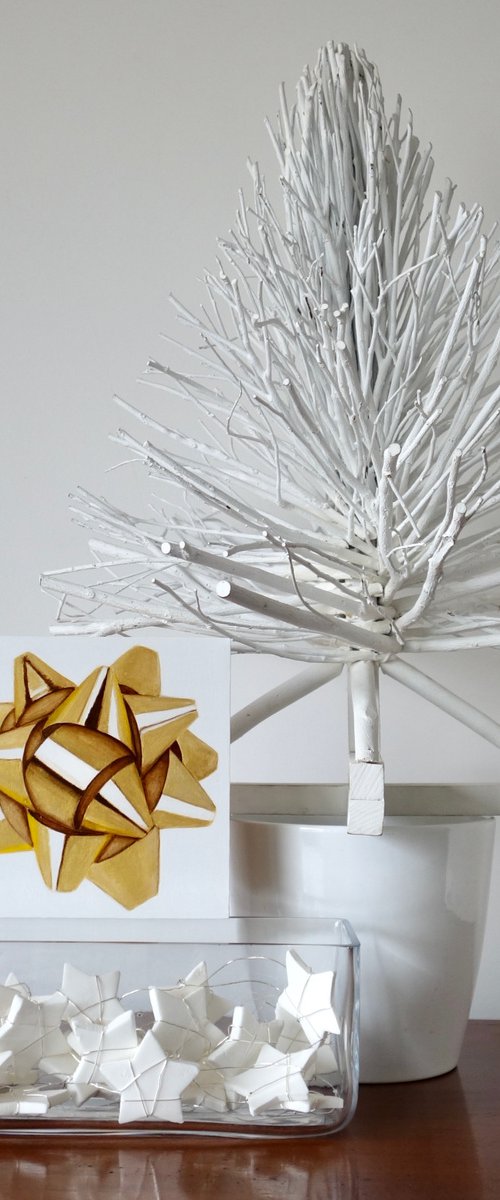 Golden Gift Bow by Susan Porter