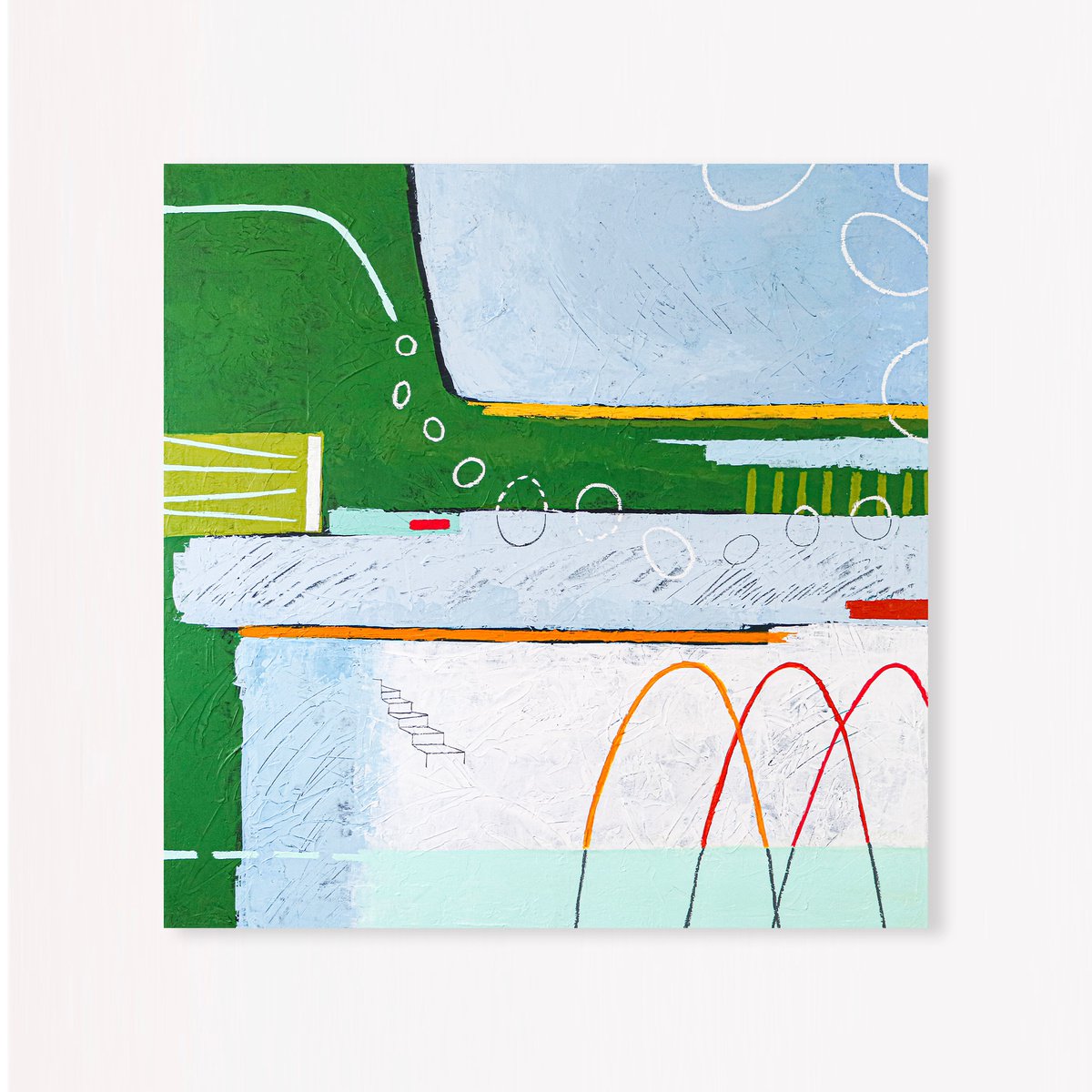 Abstract Acrylic Painting By Hyunah Kim, 36 X 36, Realm, Original Artwork