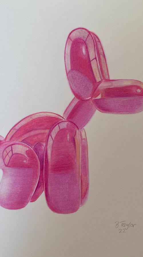 Pink balloon dog by Bethany Taylor