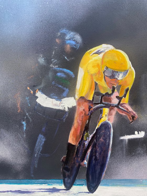 'Against the Clock V' Time Trial Cycling Painting