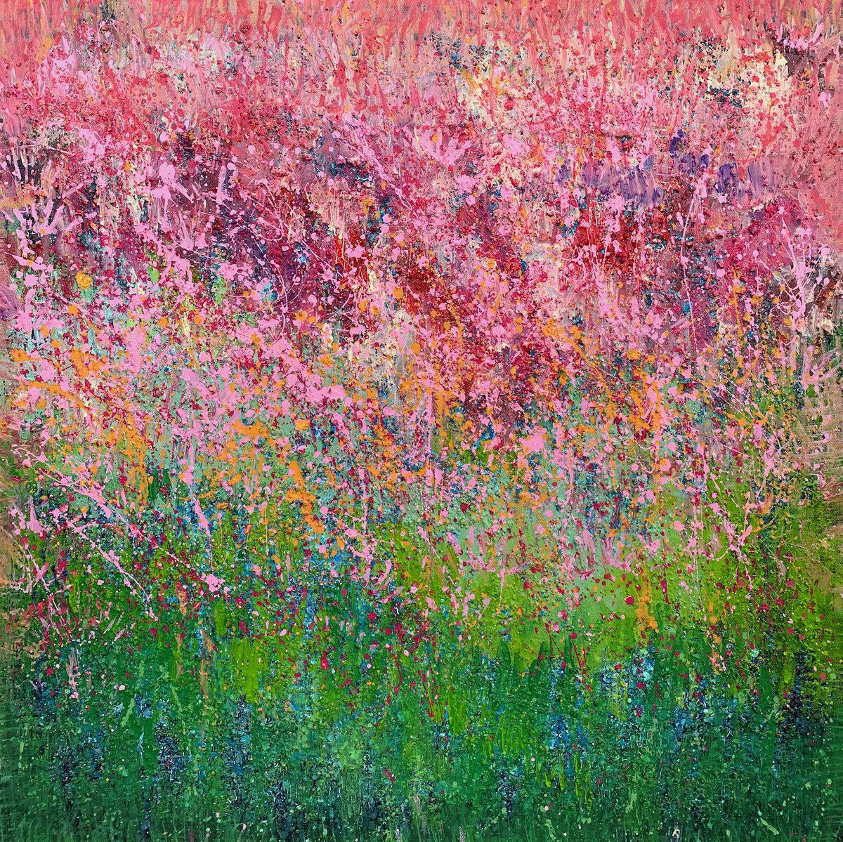 Pink flower meadow by Irina Laube