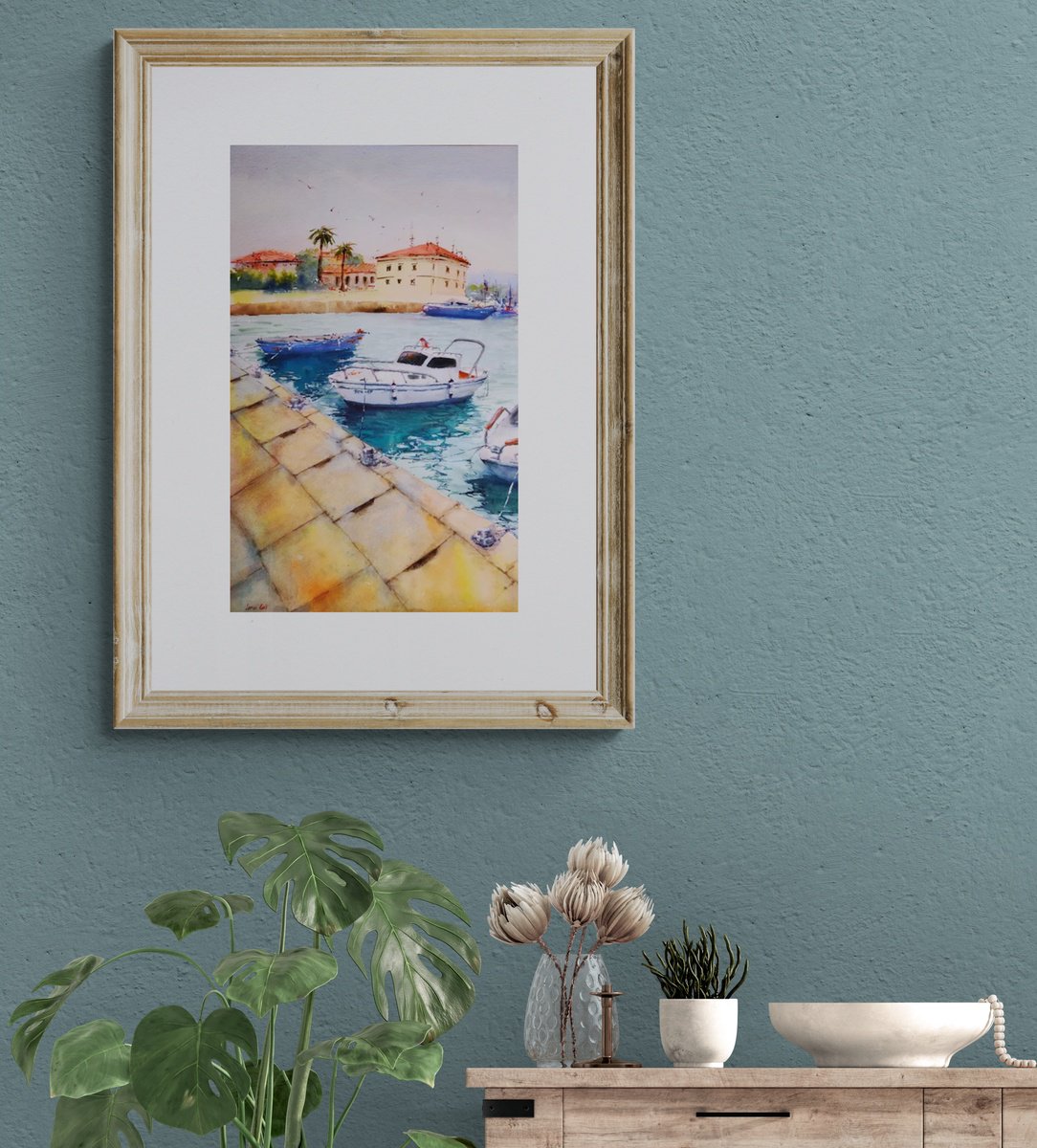 Capodistria watercolor painting (2019) | Original Hand-painted Art Small Artist | Mediterr... by Larisa Carli