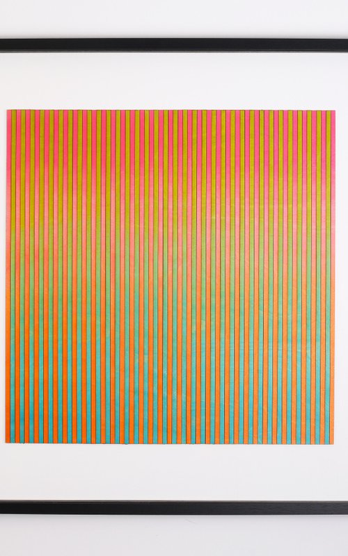 Large Scale striped Colour Gradient Landscape original artwork by Amelia Coward