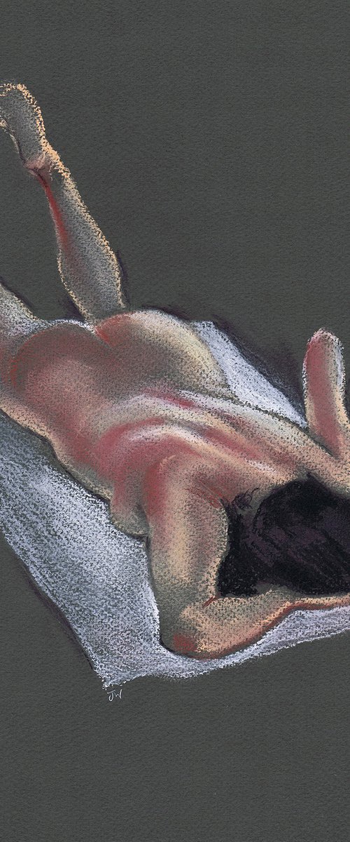 Reclining Nude, prone by Julia Wakefield