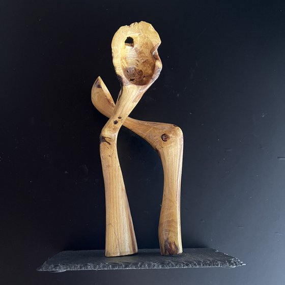 Pair of wooden spoon figures