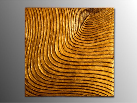 Woodcuts #4 | Square Wall Sculpture