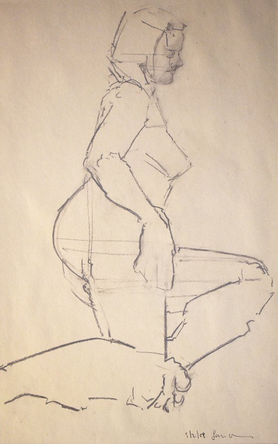 Study of a female Nude - Life Drawing No 428