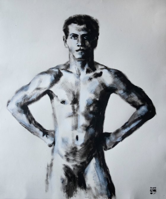 Male nude figure standing