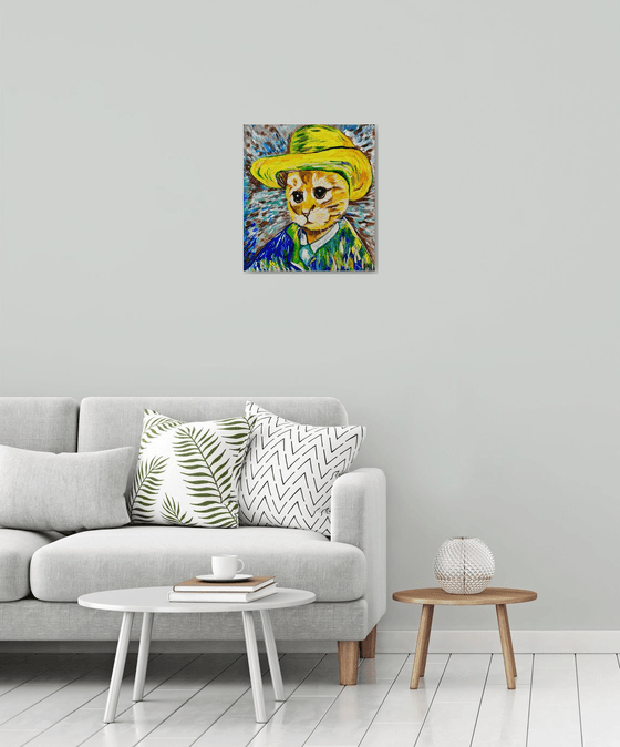Pensive Cat Van Gogh