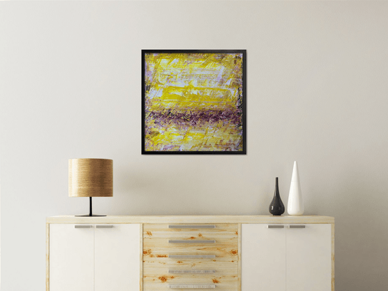 "Watch Me Burn" - Original PMS Abstract Acrylic Painting On Wood, Framed - 26" x 26"