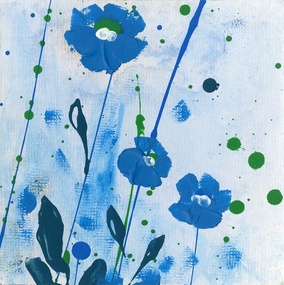 Dreaming In Blue Collection - Set of 6 - Floral art by Kathy Morton Stanion