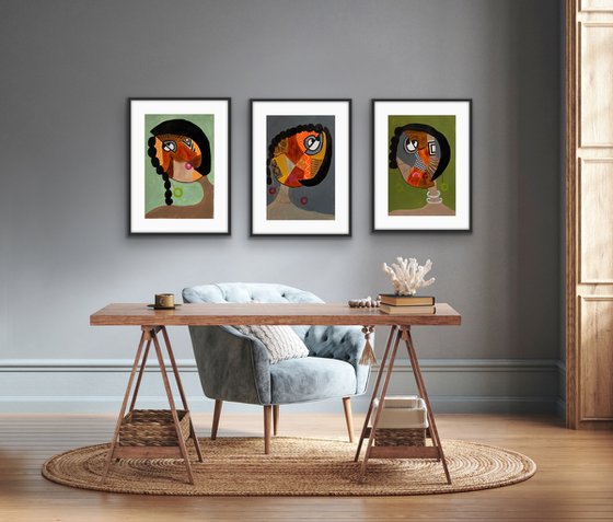 Selfie 11,12,13 (Triptych)