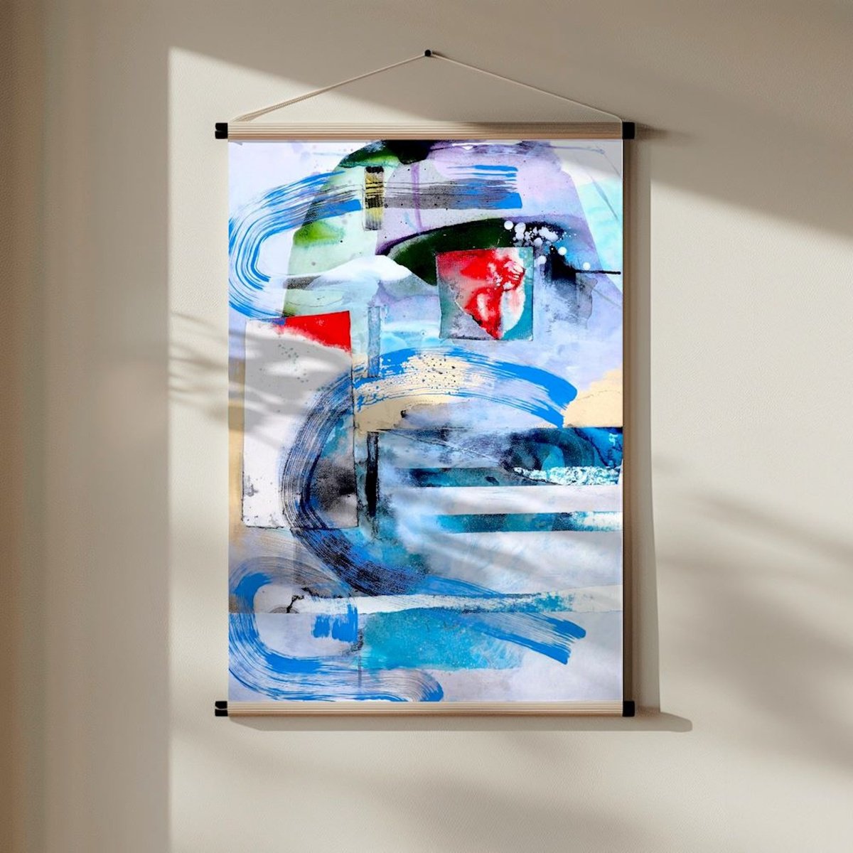 Organic Landscape Painting By Poovi Art, 22 X 28", Live For Today, Original Artwork