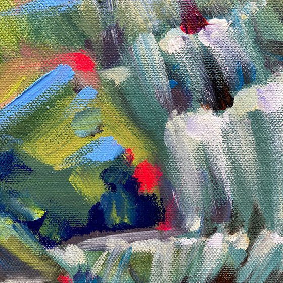 Forest Waterfall — Original Oil Painting