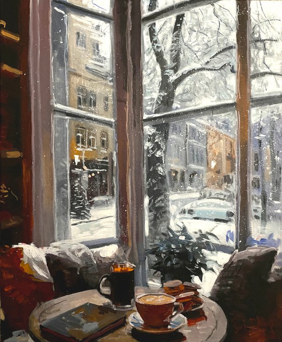 First Snow Beyond the Window