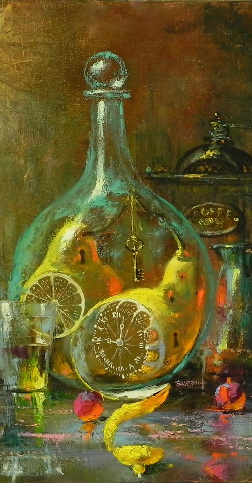 "Elixir of Time" Original painting Oil on canvas (2021) by Yurii Novikov
