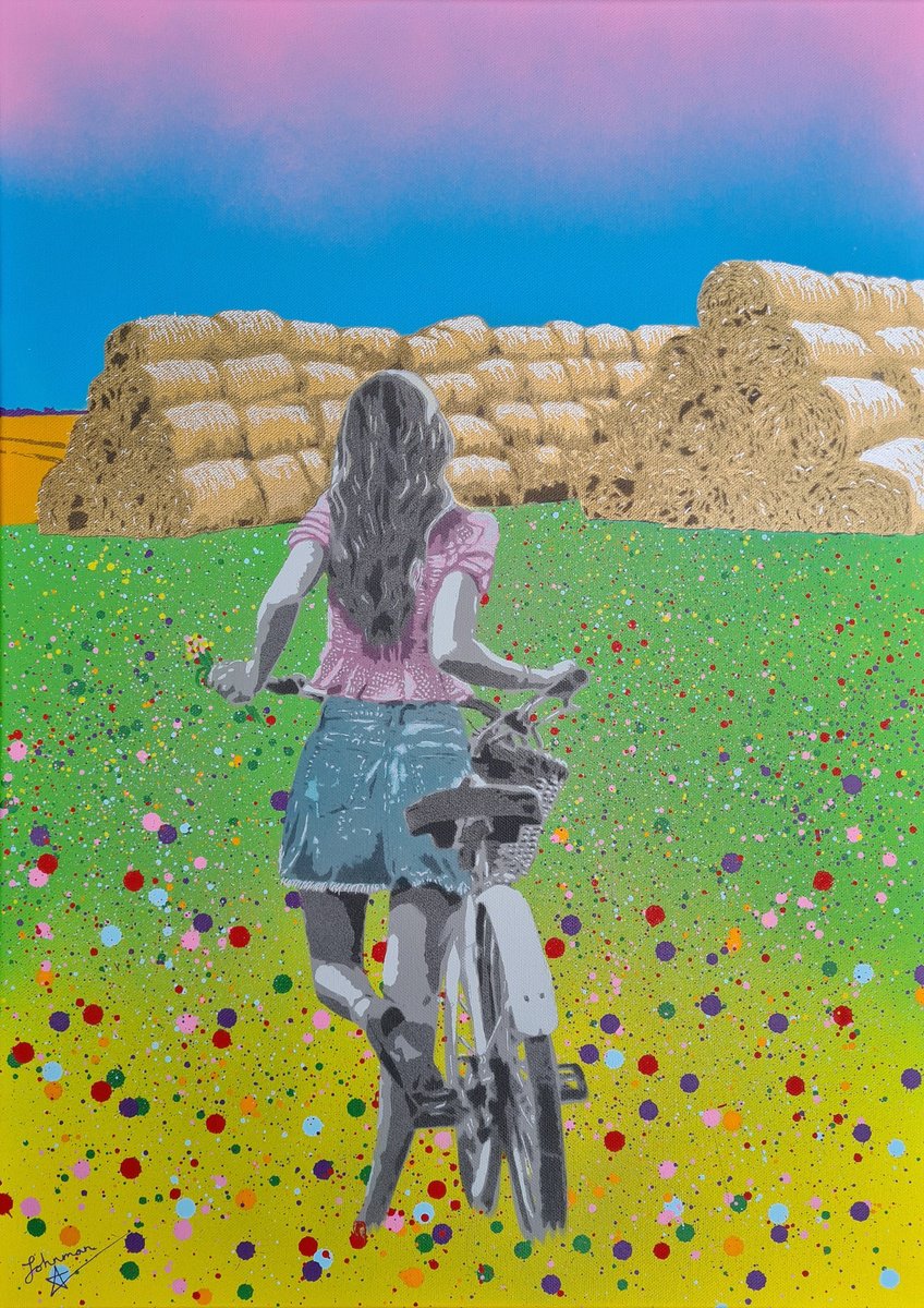 Impressionistic Landscape Painting By Johnman, 21 X 29, A Leisurely Adventure, Original Artwork