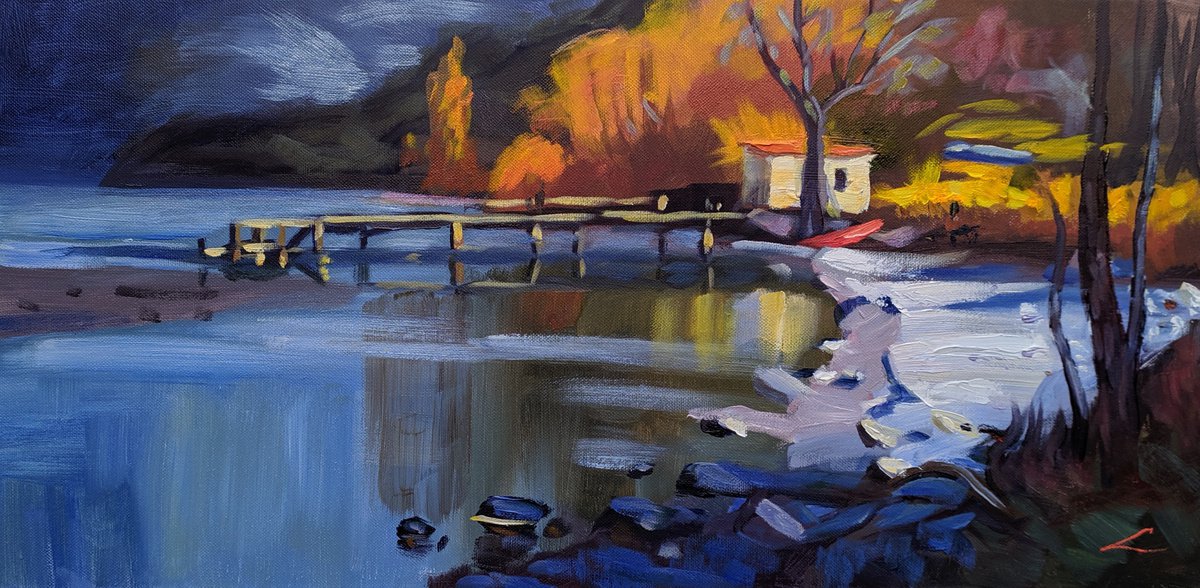 Lake House By Elena Sokolova, 24 X 12, Artwork For Sale On Artfinder