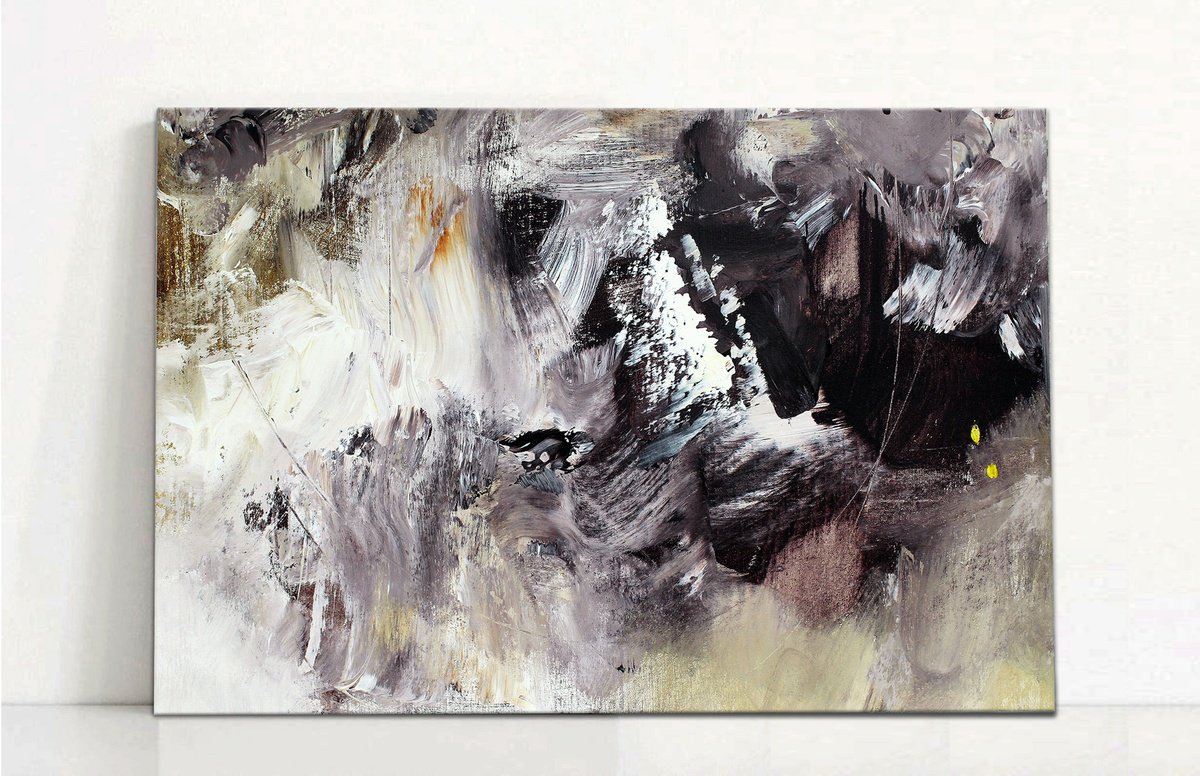 Abstract Oil Painting By Hugh Abernethy, 34 X 22, Juune, Original Artwork