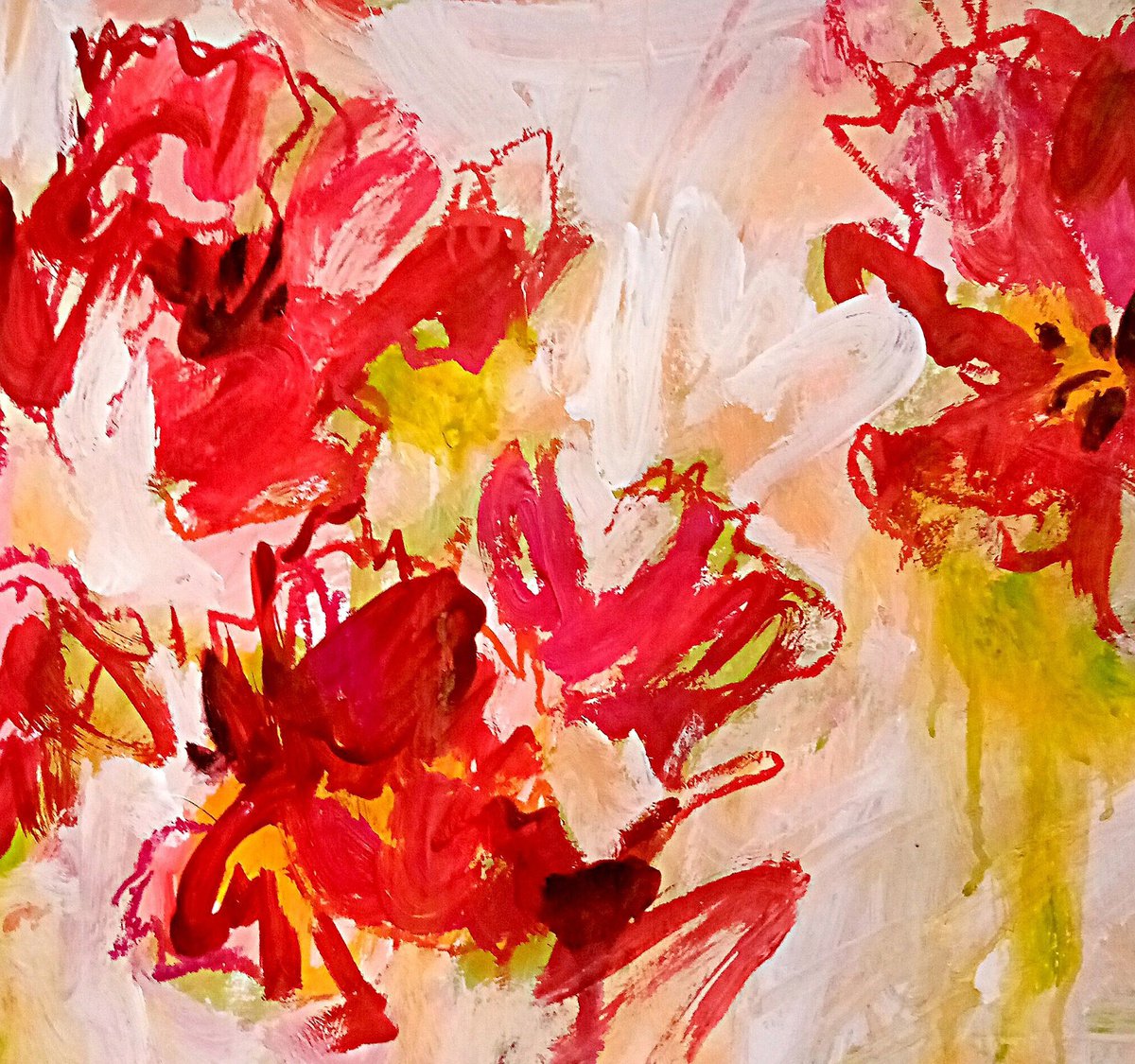 Abstract Red tulips#4/2022 by Valerie Lazareva