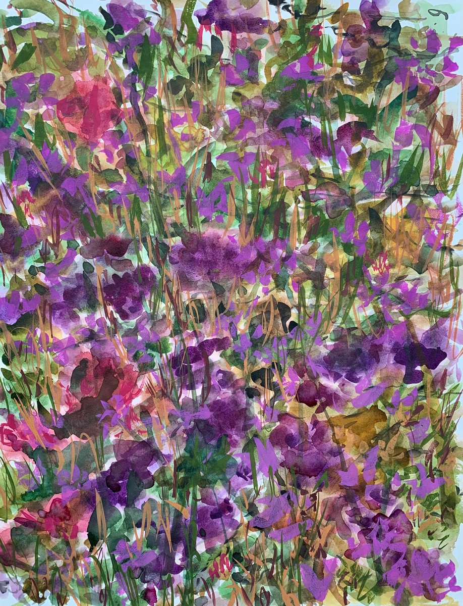 Organic Landscape Painting By Kathleen Mullaniff, 21 X 30", 