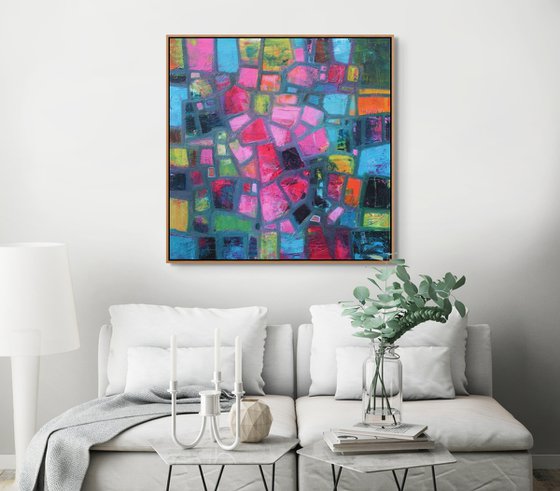 Abstract in Pink and Blue