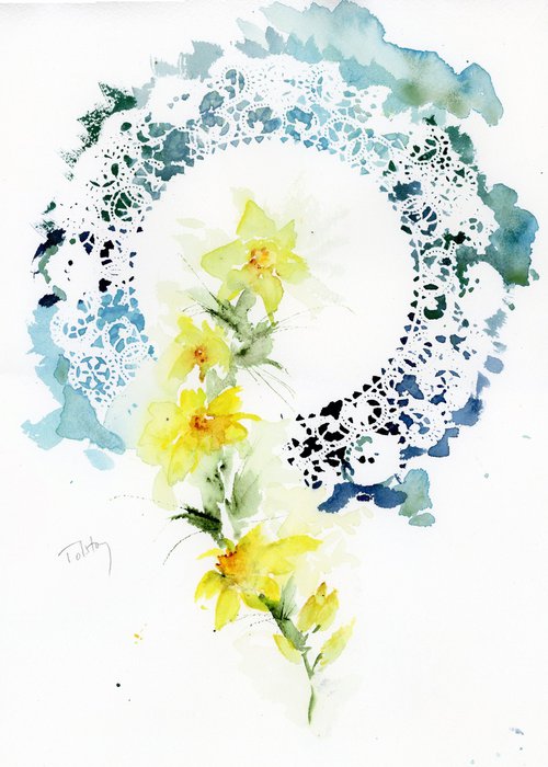 Daffodils & Plate by Alex Tolstoy