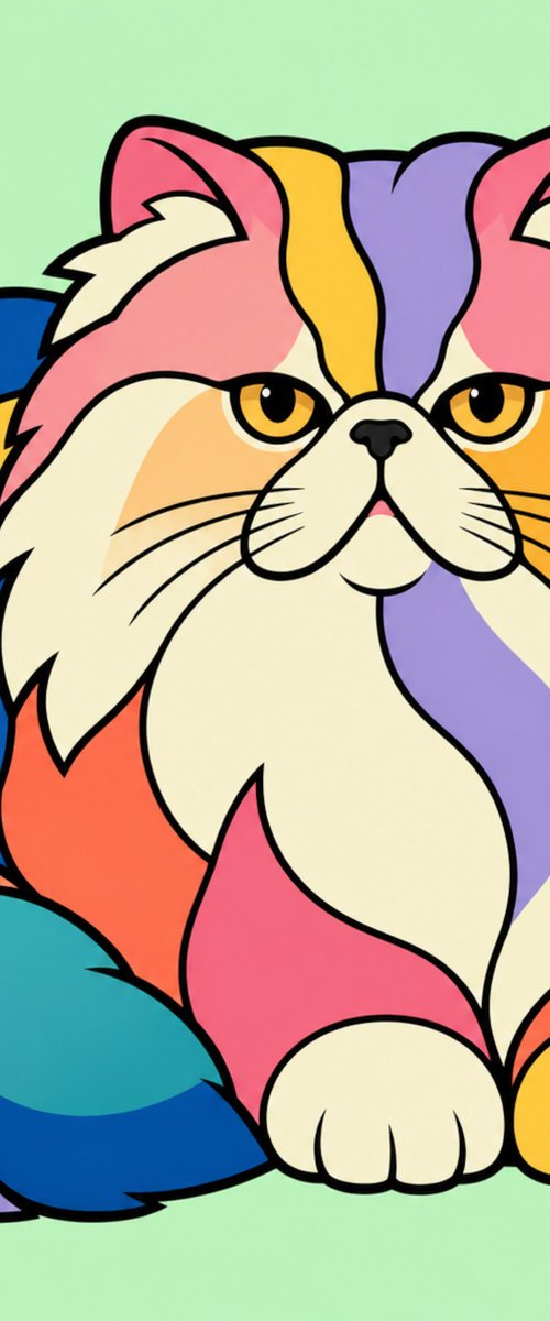 Colorful Persian Cat #14 by Marina Krylova