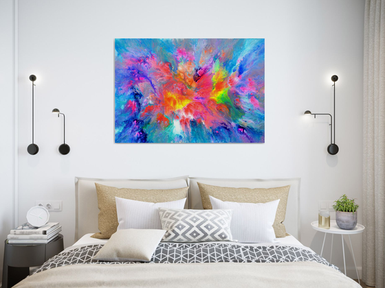 Cosmic Love - 100x70 cm - XL Large Abstract Painting