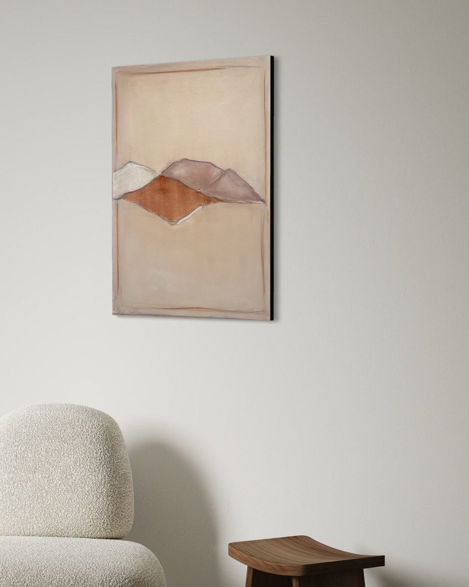 Abstract Landscape Painting By Marilina Marchica, 24 X 31", Paperlandscape, Original Artwork