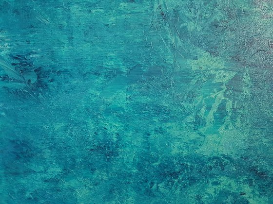 River Guard- XL  blue abstract painting