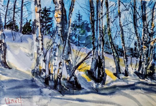 Birch trees by Leonid Kirnus