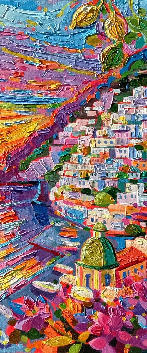 Magical sunset in Positano by Vanya Georgieva