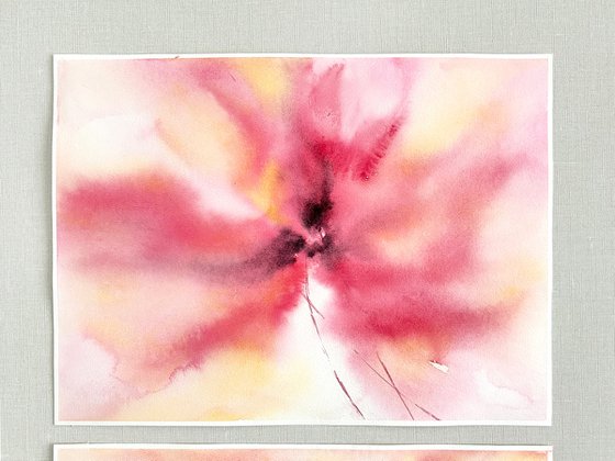 Pink abstract flowers