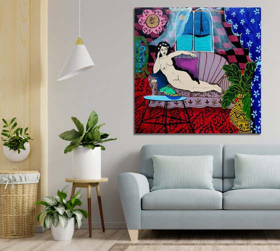 Summer time and the living is easy 2022 - original painting on canvas - 60x60