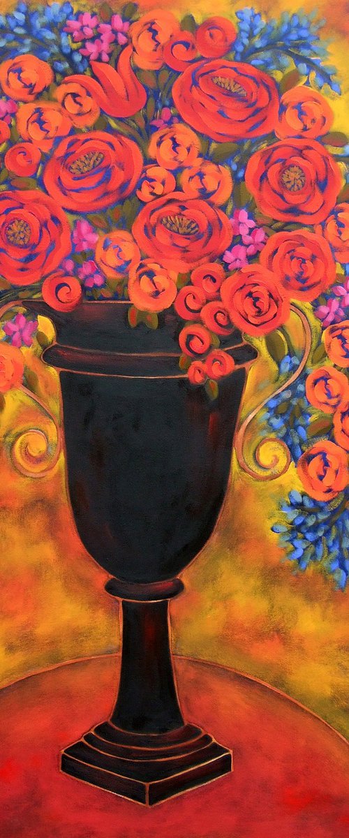 Tulips & Rosa Milesia by Karen Rieger