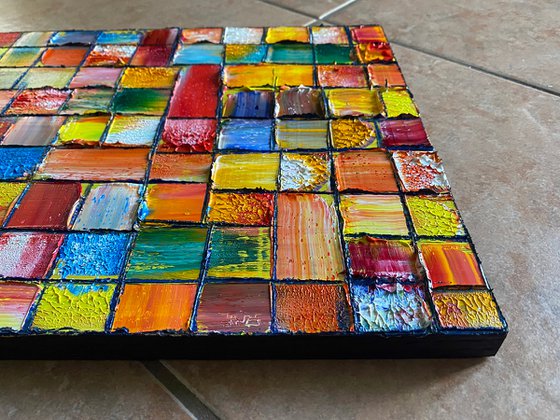 "Taste The Rainbow" - Original PMS Oil Painting On Reclaimed Wood - 28 x 12 inches