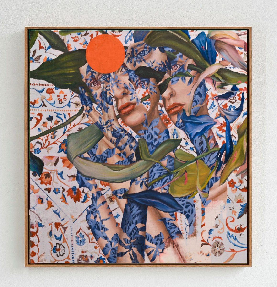 Surrealistic Portrait Oil Painting By Taras Haida, 28 X 30", Dissolution, Original Artwork