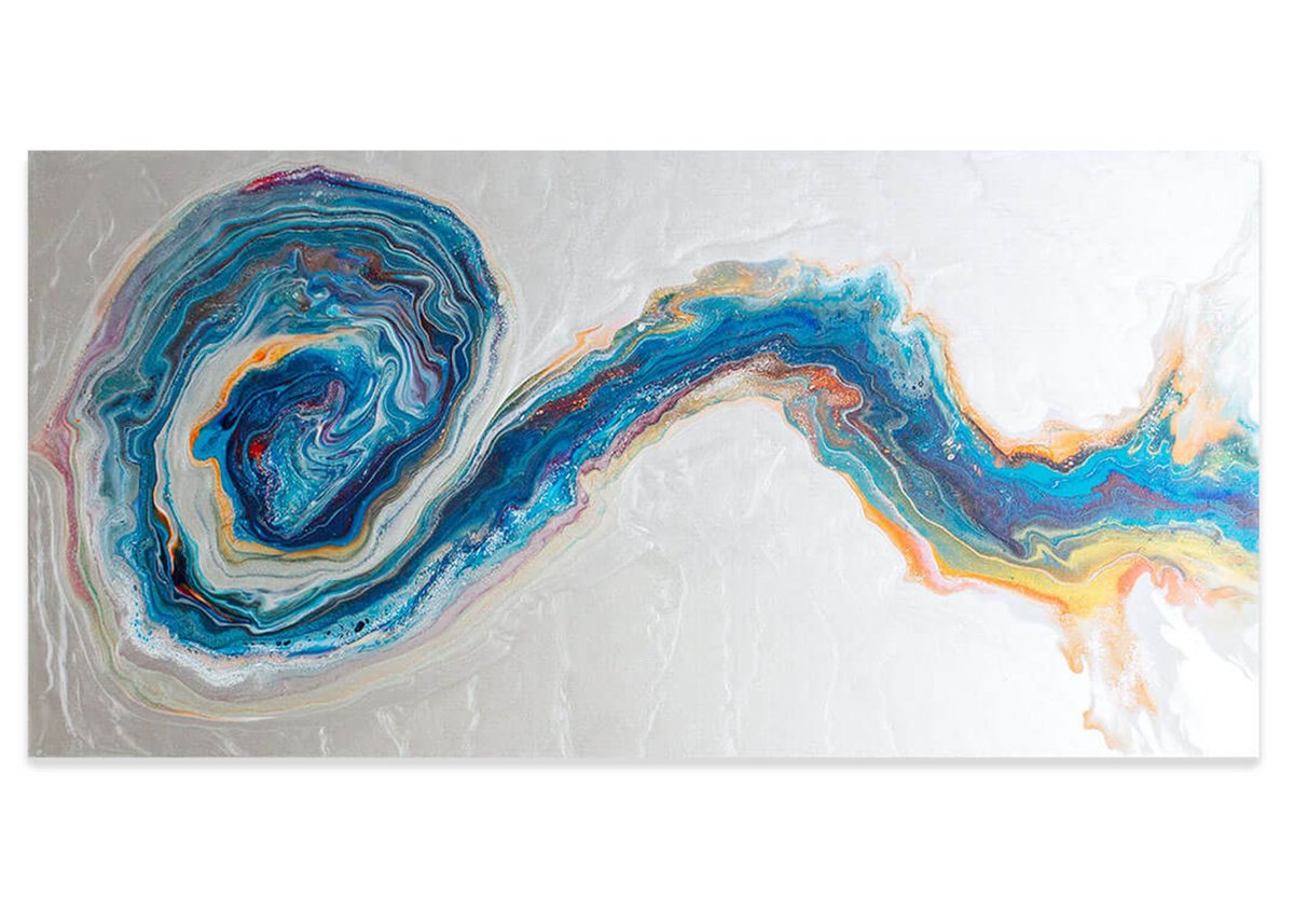 Organic Abstract Acrylic Painting By Sarah Pena, 28 X 20", Our Own Milky Way Guides Our Lives, Original Artwork