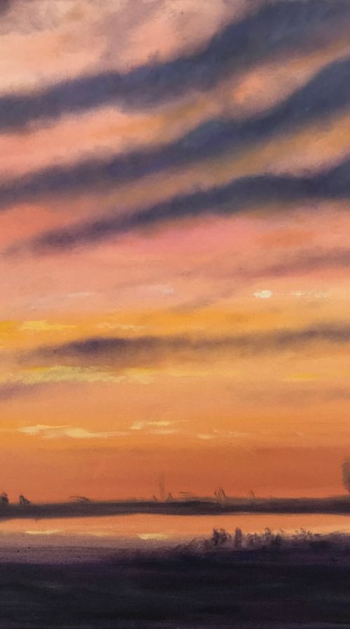 Dusk on Fens by Ashley Baldwin-Smith