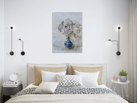 Hydrangea in vase. 30in.x22in