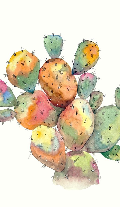 Watercolor Cactus 4 by Irina Anis