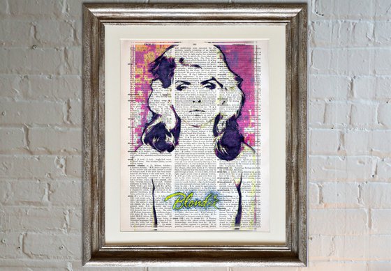 Blondie - Pop Art Collage Art on Real Original Vintage Dictionary Page