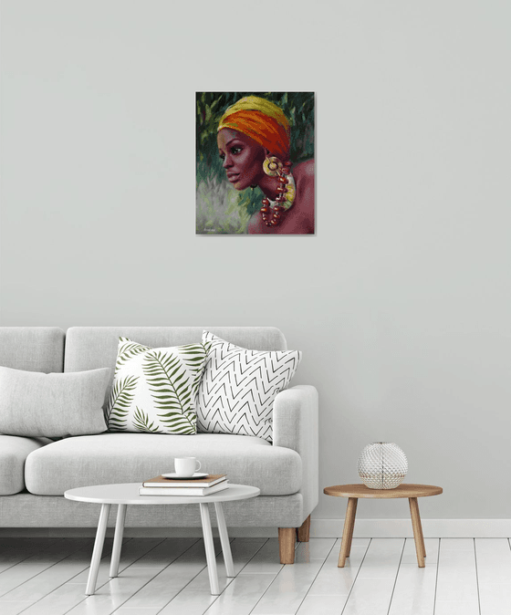 Black Art African Queen Black Panther Beautiful Woman Portrait