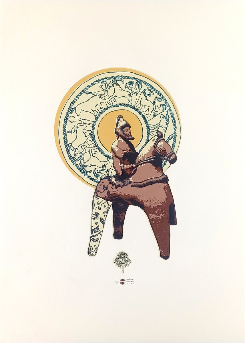 Illustrative Animal Screenprint By Mine Okur, 20 X 28", Returning From Victory, Original Artwork