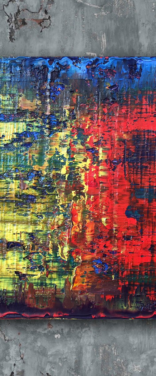 "Autumn Textures" - Special Price - Original PMS Oil Painting On Reclaimed Wood - 15 x 15 inches by Preston M. Smith (PMS)