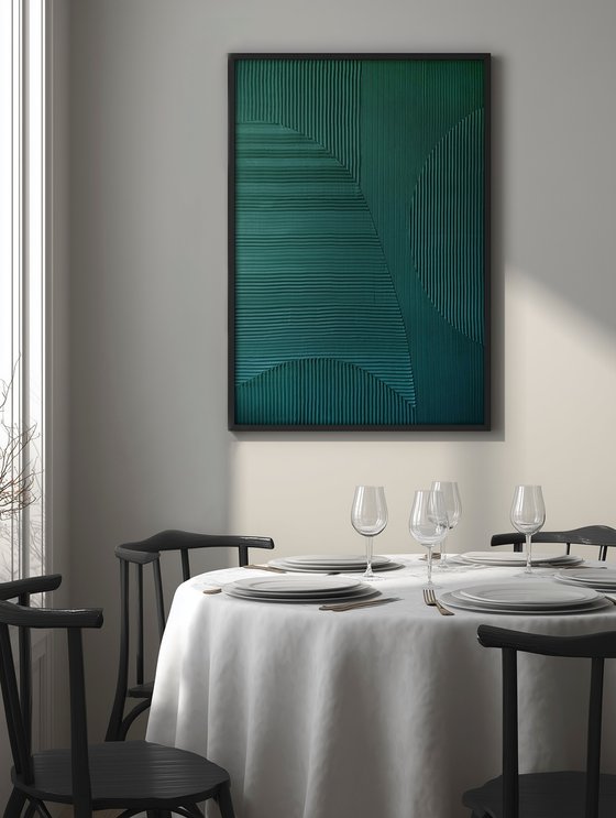"Field 5" Abstract emerald high textured art
