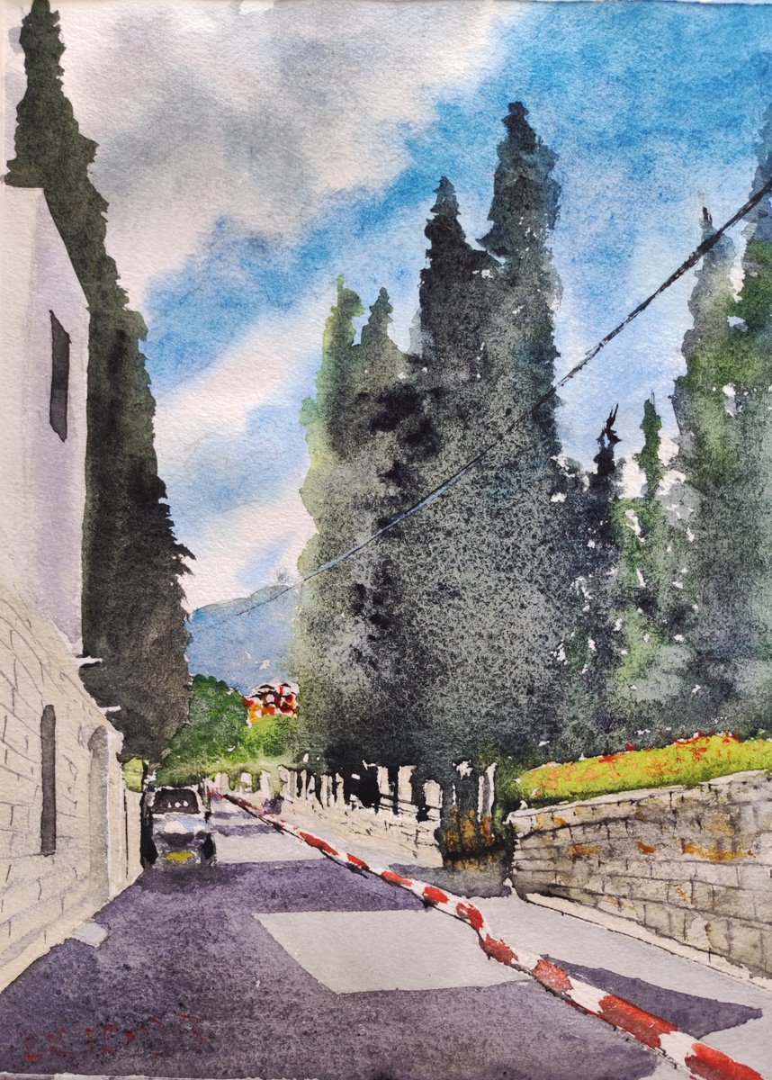 Christian quarter in Haifa. by Leonid Kirnus